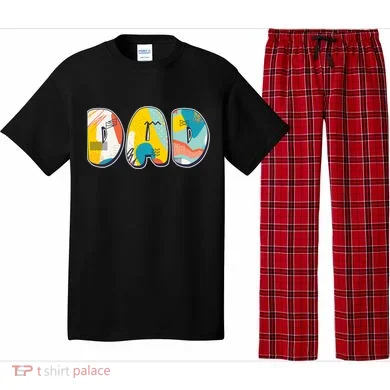 Retro Mod Pattern Dad Logo Pajama Set