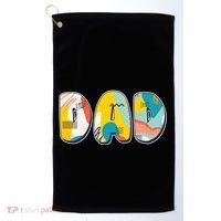 Retro Mod Pattern Dad Logo Golf Towel thumb 0