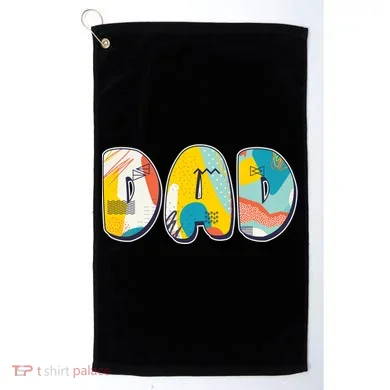 Retro Mod Pattern Dad Logo Golf Towel