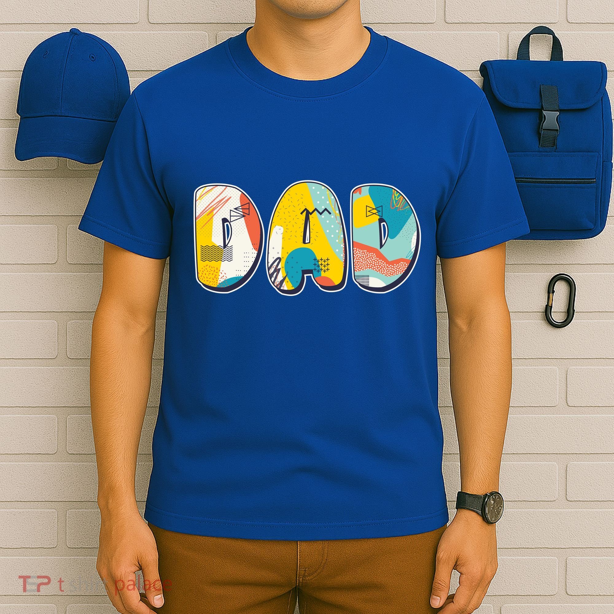 Retro Mod Pattern Dad Logo T-Shirt