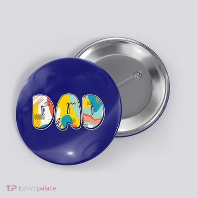 Retro Mod Pattern Dad Logo Button