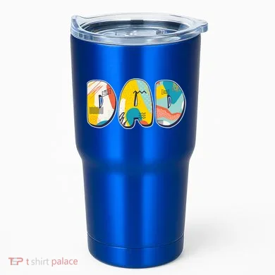 Retro Mod Pattern Dad Logo Tumbler