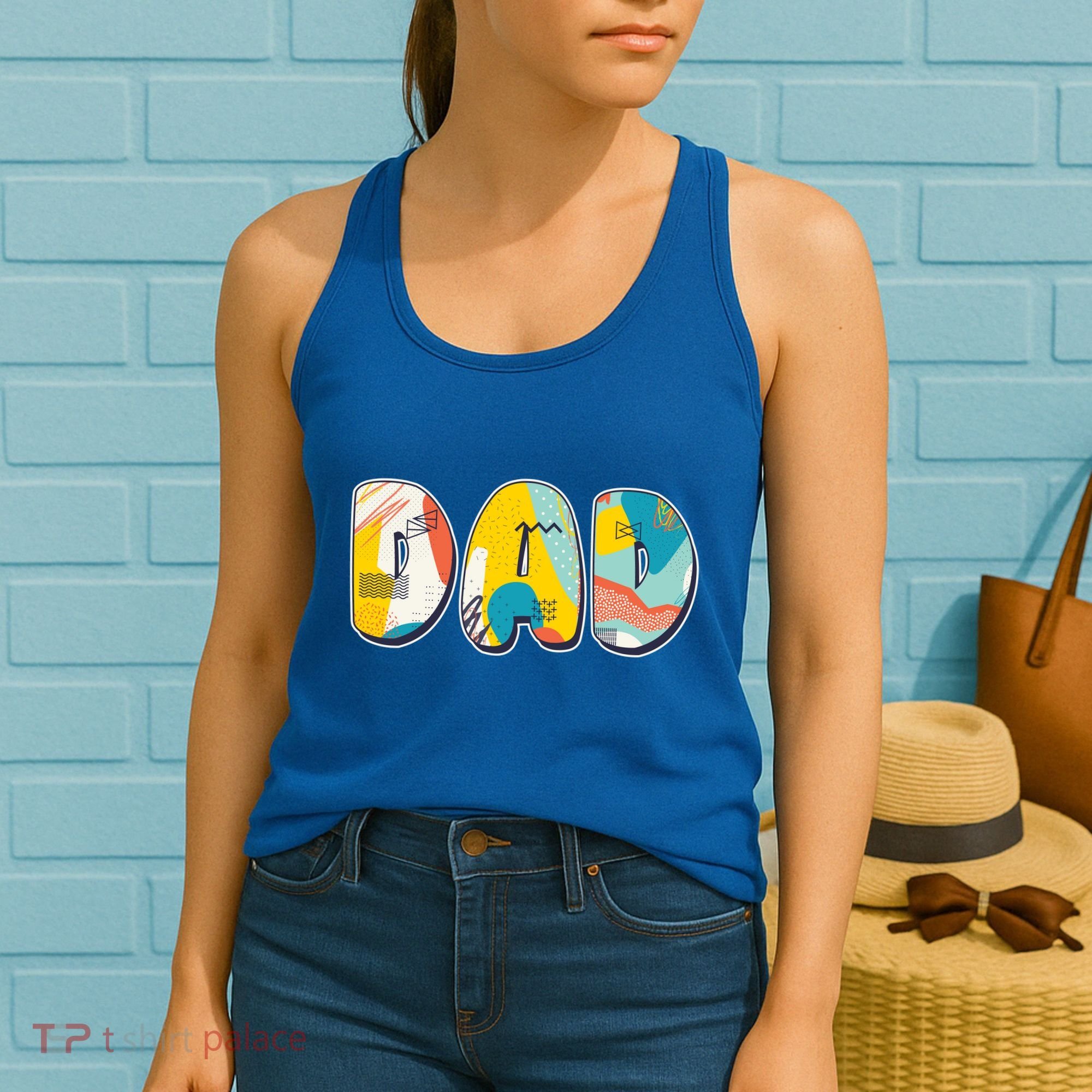 Retro Mod Pattern Dad Logo Women's Tank Top