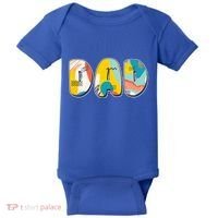 Retro Mod Pattern Dad Logo Baby Bodysuit thumb 0
