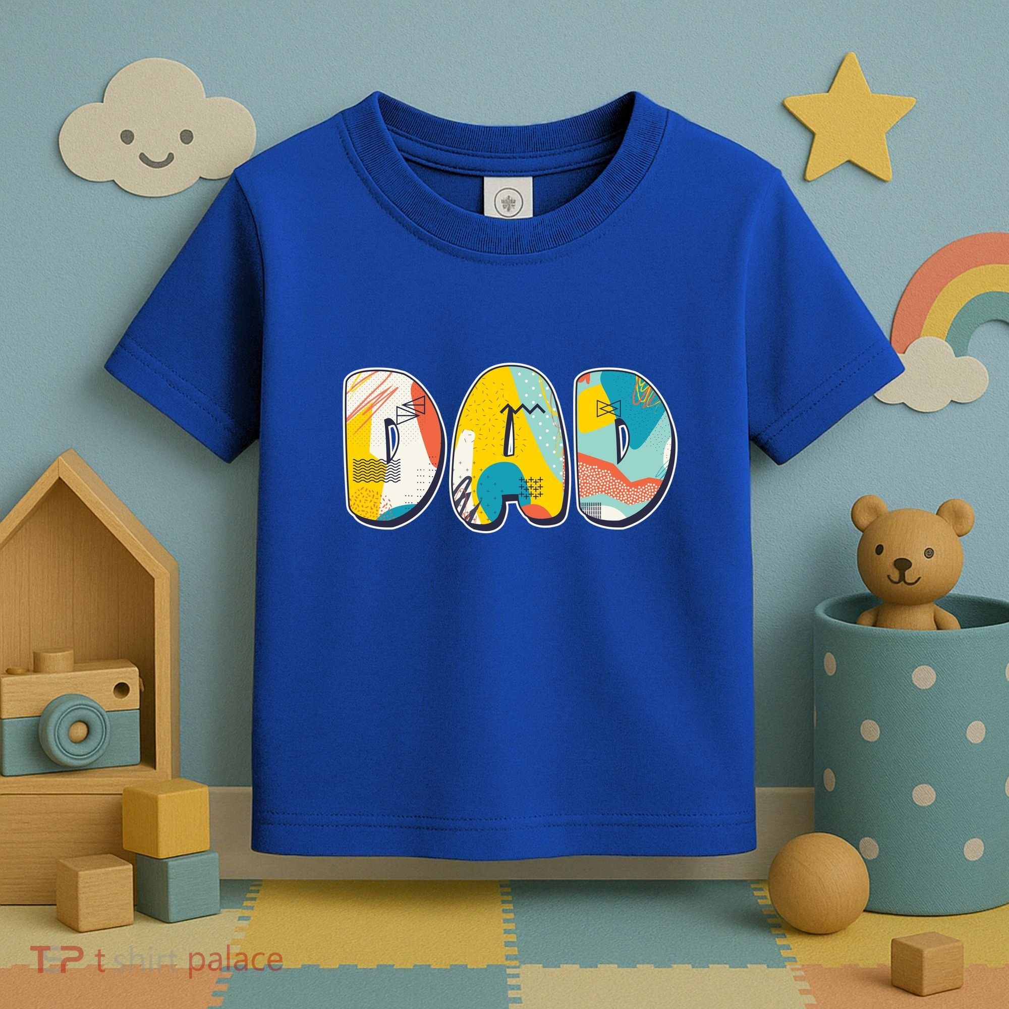 Retro Mod Pattern Dad Logo Toddler T-Shirt