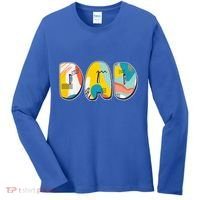 Retro Mod Pattern Dad Logo Women's Long Sleeve Shirt thumb 0