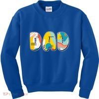 Retro Mod Pattern Dad Logo Kids Sweatshirt thumb 0