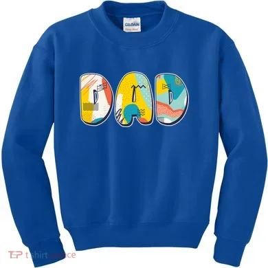 Retro Mod Pattern Dad Logo Kids Sweatshirt
