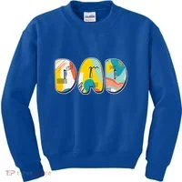 Retro Mod Pattern Dad Logo Kids Sweatshirt thumb 0