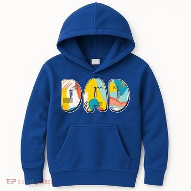 Retro Mod Pattern Dad Logo Kids Hoodie
