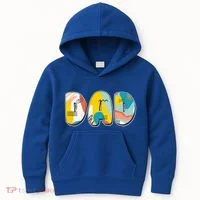 Retro Mod Pattern Dad Logo Kids Hoodie thumb 0