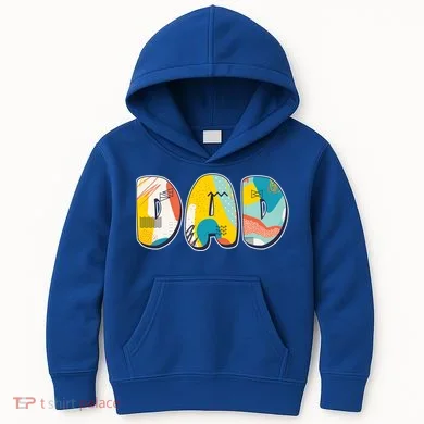 Retro Mod Pattern Dad Logo Kids Hoodie