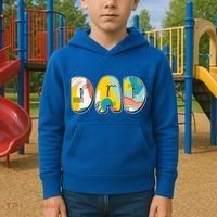 Retro Mod Pattern Dad Logo Kids Hoodie thumb 2