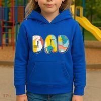 Retro Mod Pattern Dad Logo Kids Hoodie thumb 3