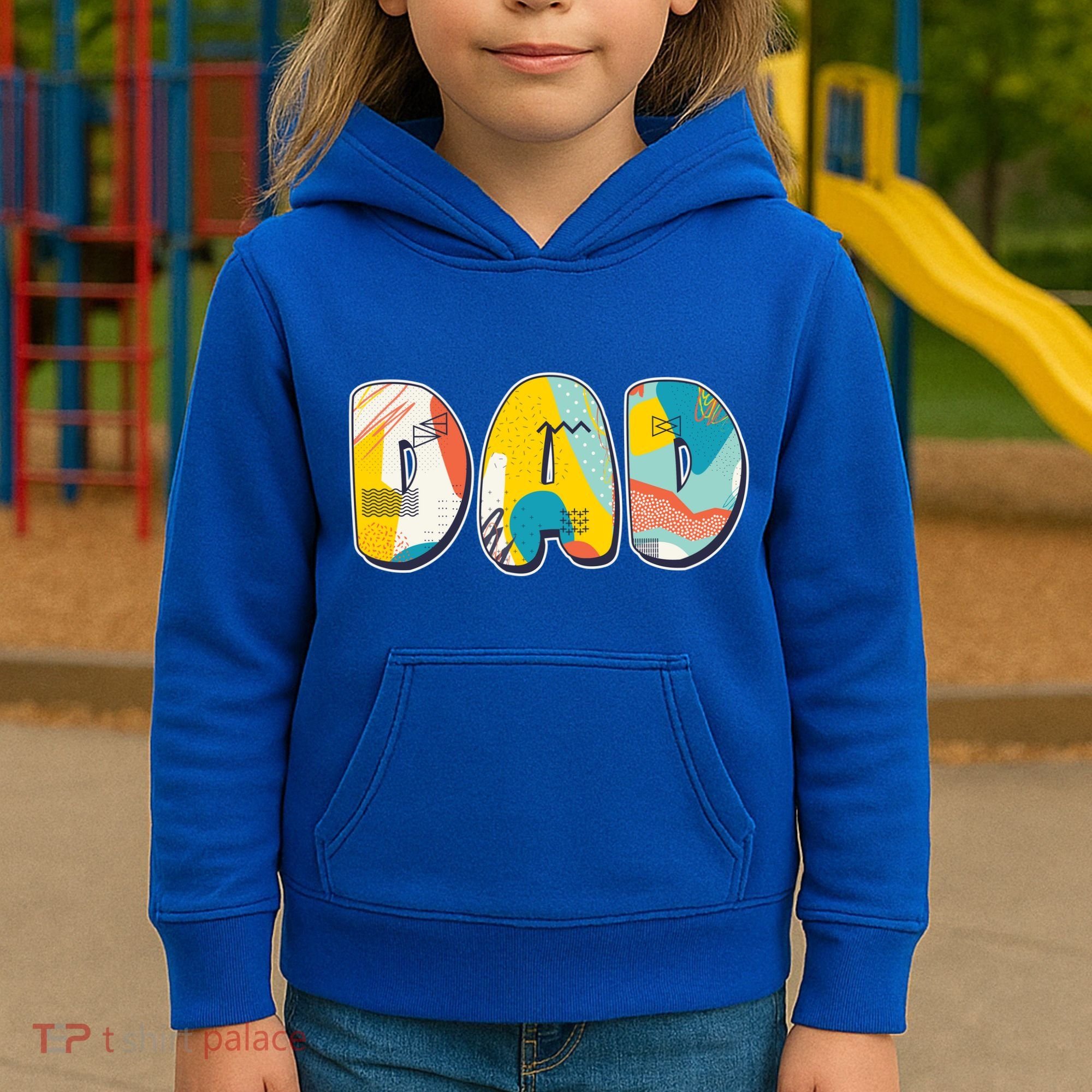 Retro Mod Pattern Dad Logo Kids Hoodie