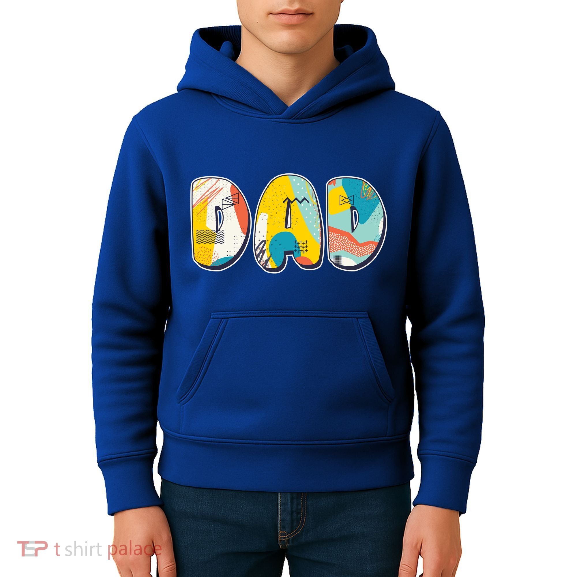 Retro Mod Pattern Dad Logo Kids Hoodie