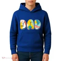Retro Mod Pattern Dad Logo Kids Hoodie thumb 4