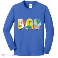 Retro Mod Pattern Dad Logo Kids Long Sleeve Shirt thumb 0
