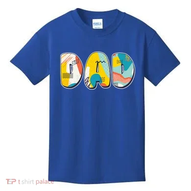Retro Mod Pattern Dad Logo Kids T-Shirt