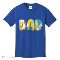 Retro Mod Pattern Dad Logo Kids T-Shirt thumb 0