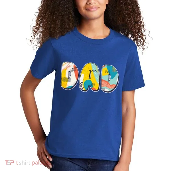 Retro Mod Pattern Dad Logo Kids T-Shirt