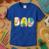 Retro Mod Pattern Dad Logo Kids T-Shirt thumb 3