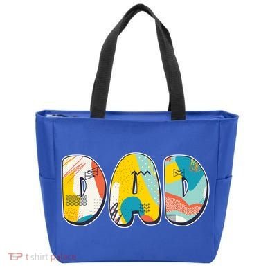 Retro Mod Pattern Dad Logo Tote Bag