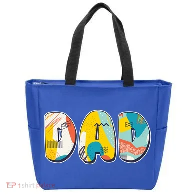 Retro Mod Pattern Dad Logo Tote Bag