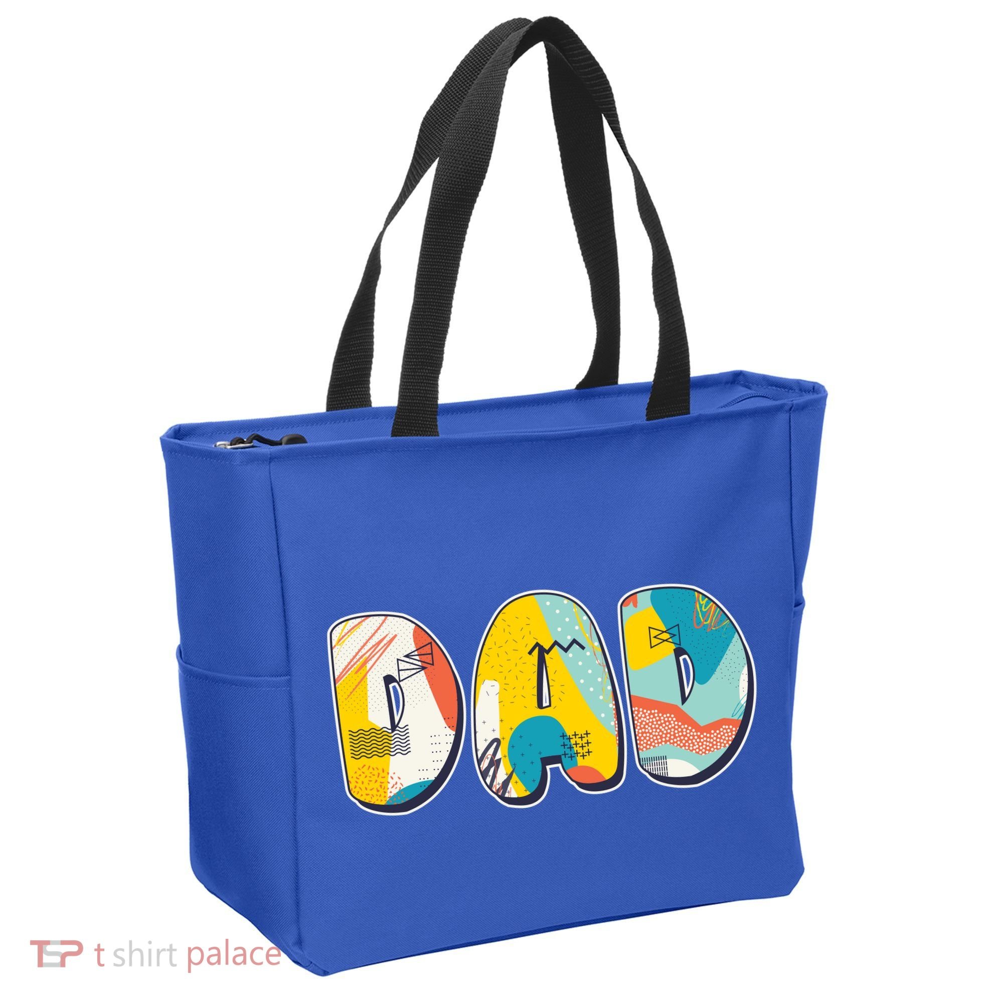 Retro Mod Pattern Dad Logo Tote Bag