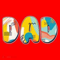 Retro Mod Pattern Dad Logo Santa Hat thumb 1