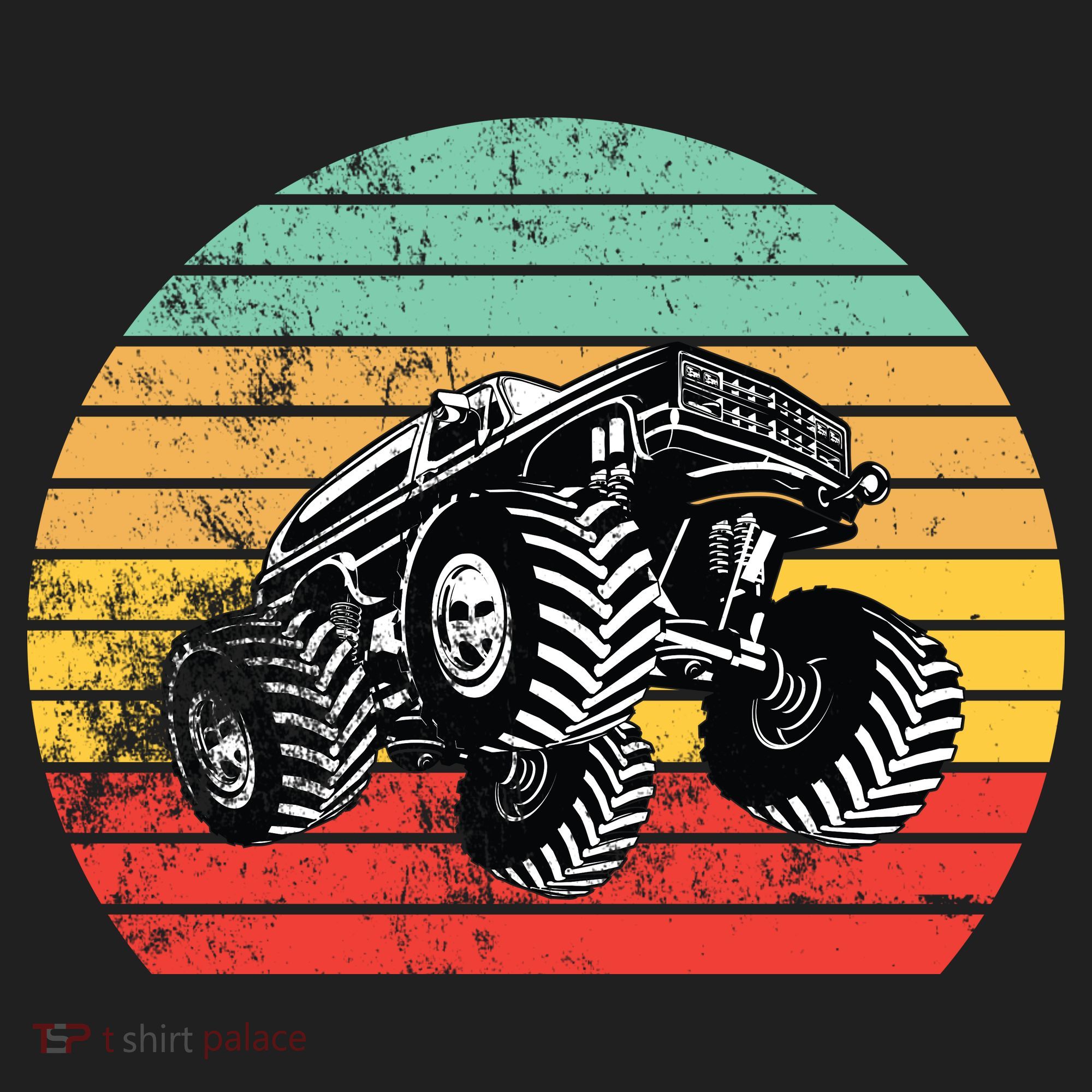 Retro Monster Truck Emblem Women's Sweatshirt