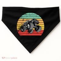 Retro Monster Truck Emblem USA-Made Doggie Bandana thumb 0