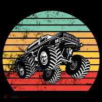 Retro Monster Truck Emblem Bucket Hat thumb 4