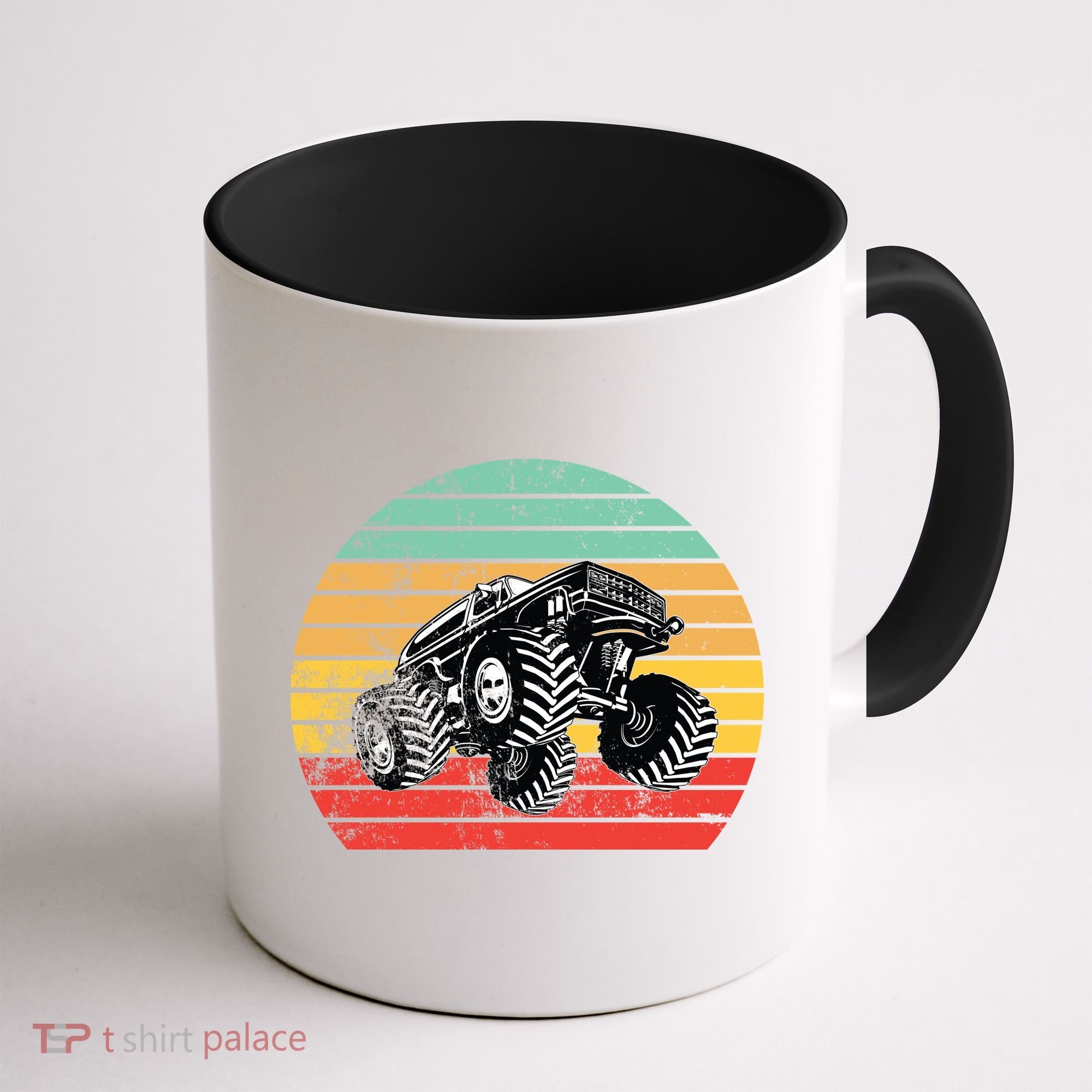 Retro Monster Truck Emblem Coffee Mug