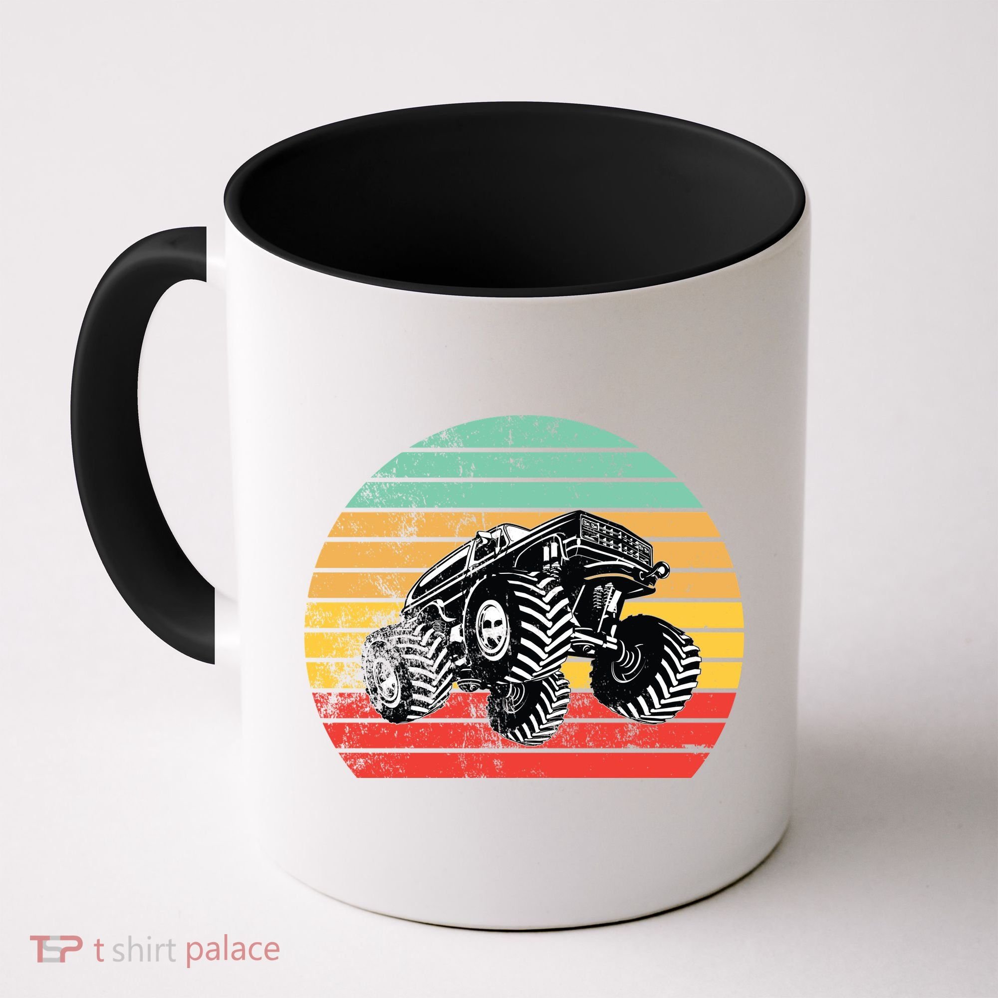 Retro Monster Truck Emblem Coffee Mug