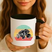 Retro Monster Truck Emblem Coffee Mug thumb 3
