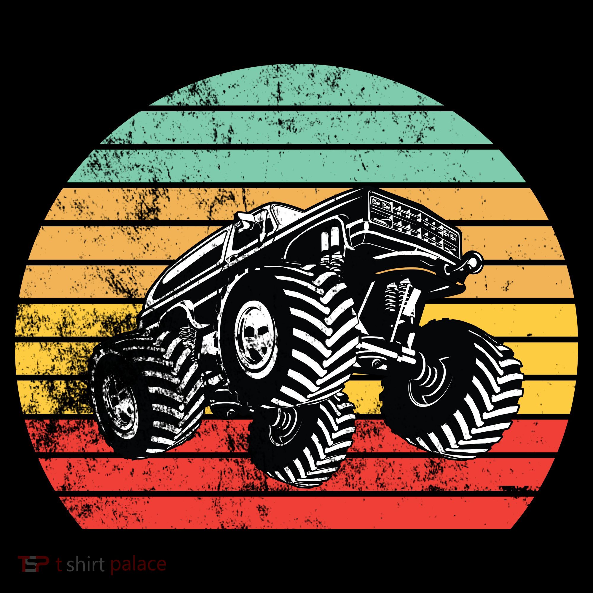 Retro Monster Truck Emblem Coffee Mug
