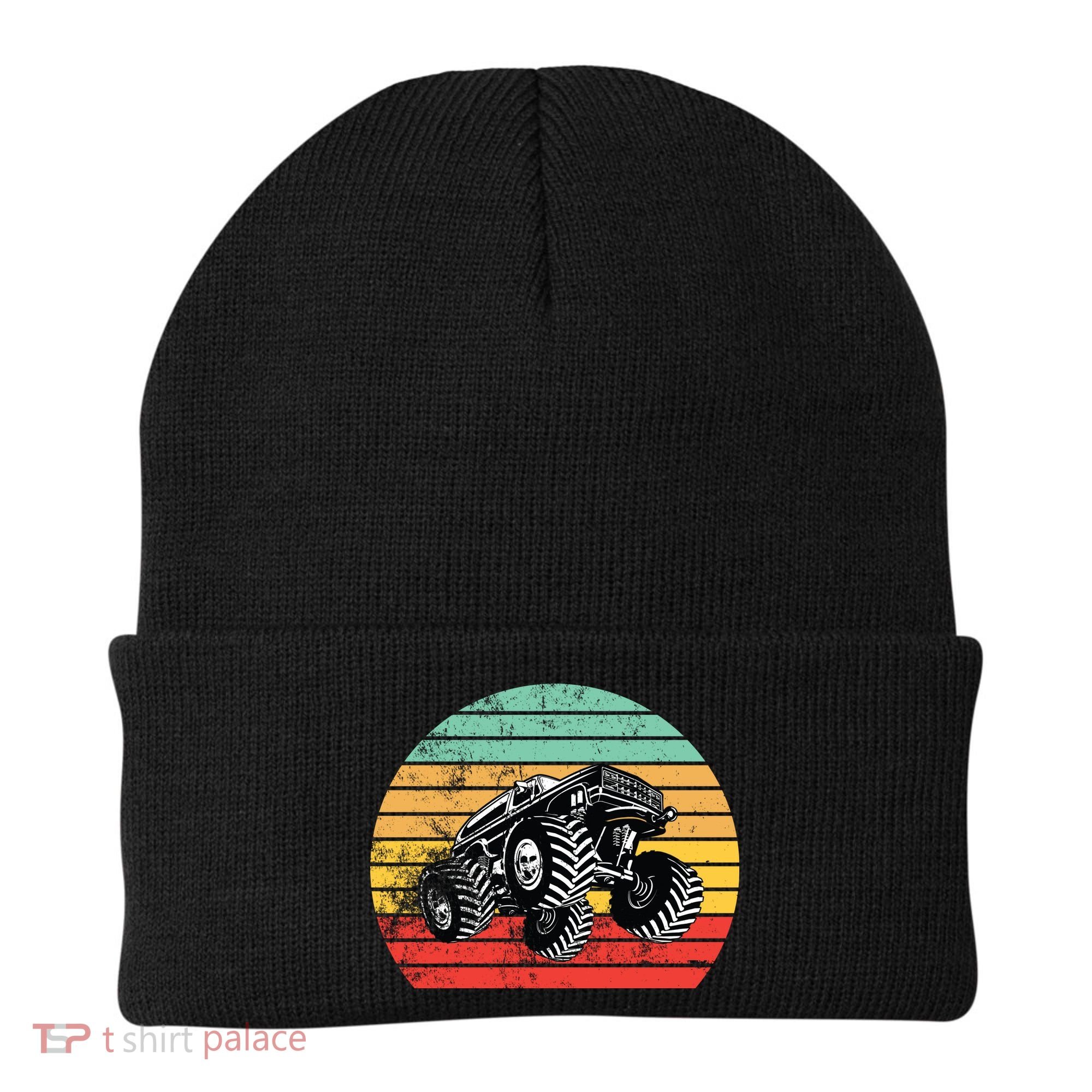 Retro Monster Truck Emblem Beanie