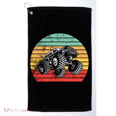 Retro Monster Truck Emblem Golf Towel