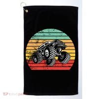 Retro Monster Truck Emblem Golf Towel thumb 0