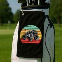 Retro Monster Truck Emblem Golf Towel thumb 2