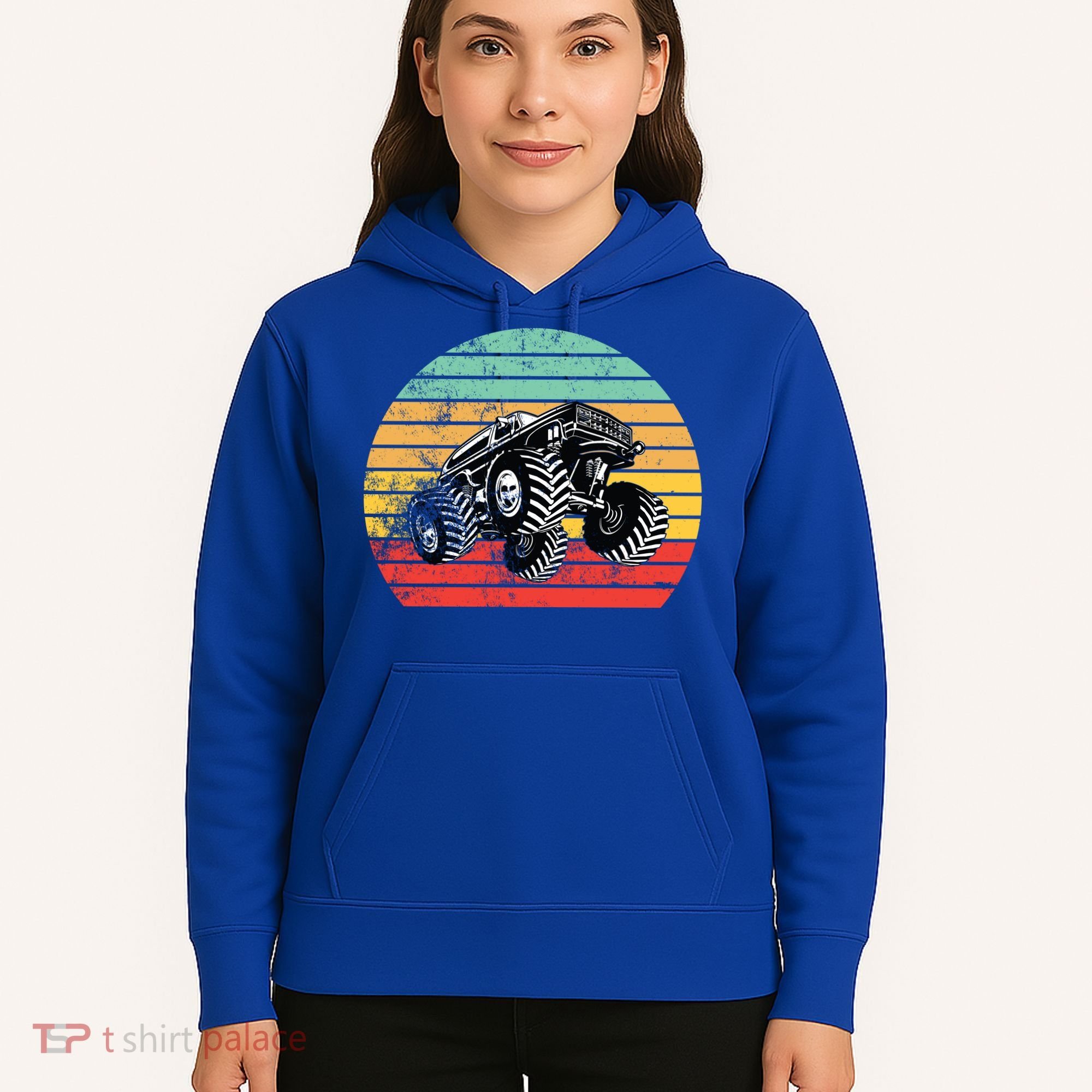 Retro Monster Truck Emblem Hoodie