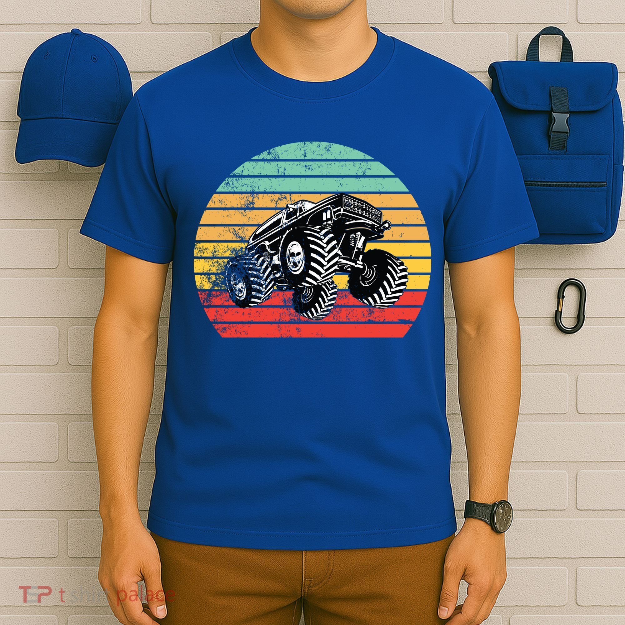 Retro Monster Truck Emblem T-Shirt