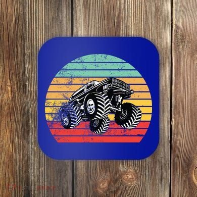 Retro Monster Truck Emblem Coaster