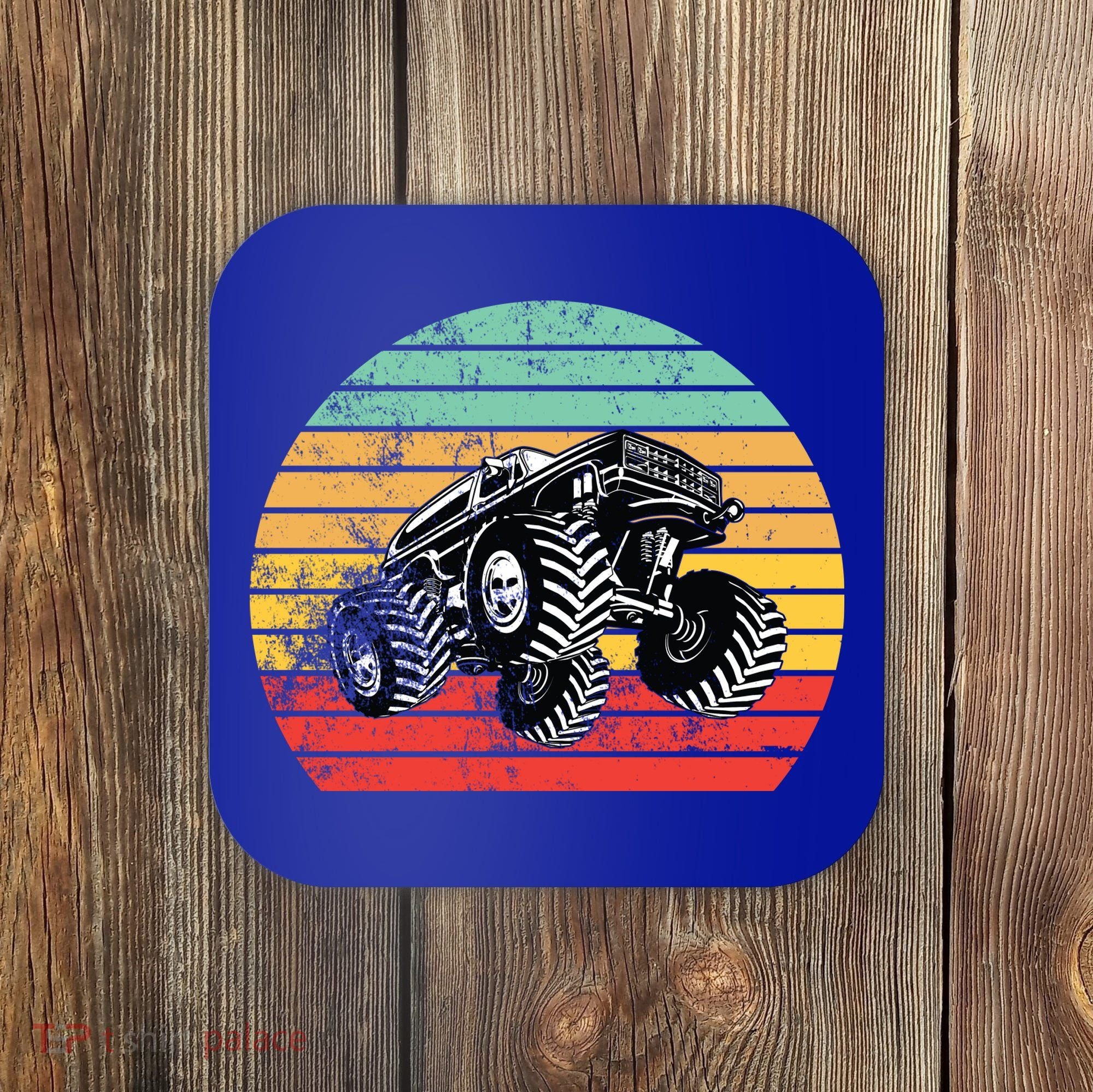 Retro Monster Truck Emblem Coaster