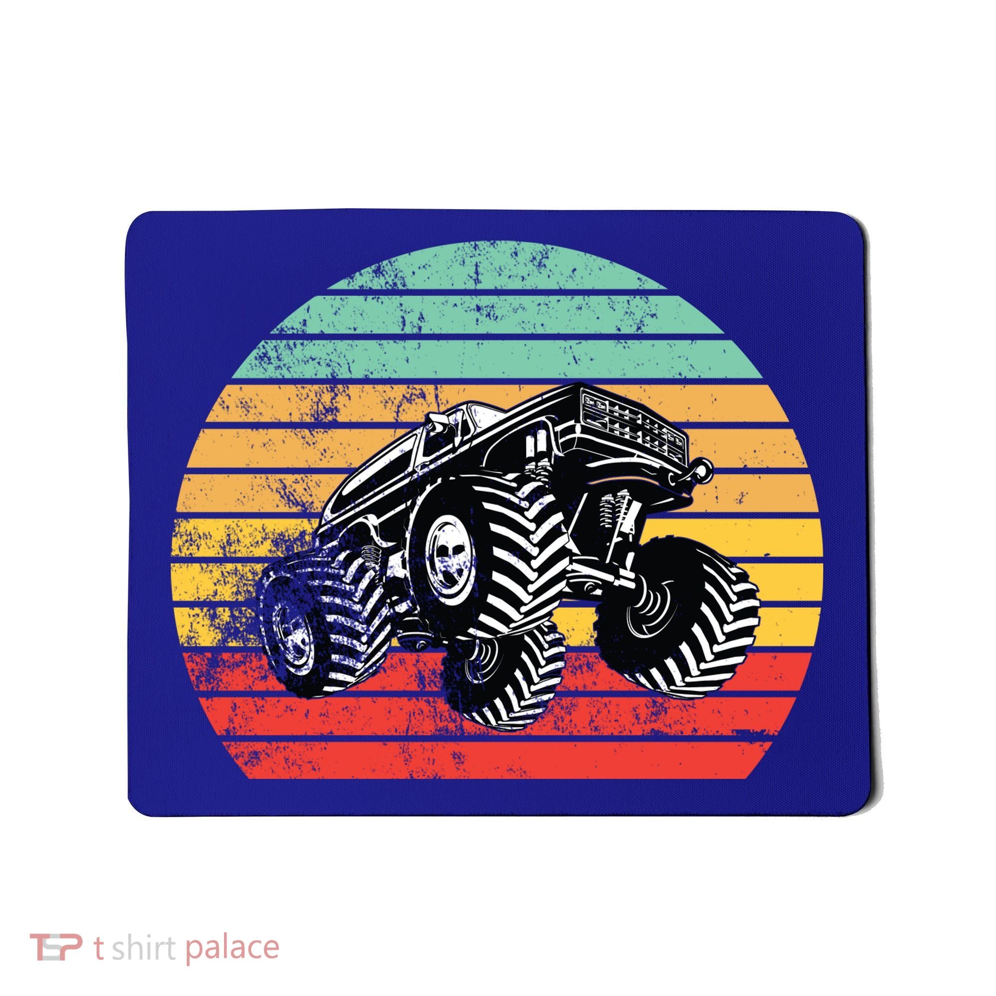 Retro Monster Truck Emblem Mousepad