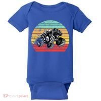 Retro Monster Truck Emblem Baby Bodysuit thumb 0