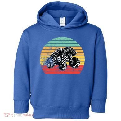 Retro Monster Truck Emblem Toddler Hoodie