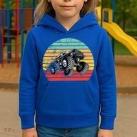 Retro Monster Truck Emblem Kids Hoodie thumb 3