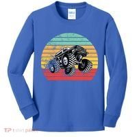 Retro Monster Truck Emblem Kids Long Sleeve Shirt thumb 0